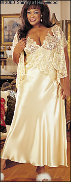 Eyelash Lace and Charmeuse Gown